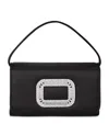 Roger Vivier Micro Pilgrim Top Handle Bag In Black