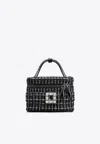 Roger Vivier Micro Très Vivier Vanity Top Handle Bag In Black