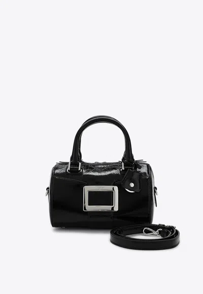 Roger Vivier Mini Belle Vivier Top Handle Bag In Black