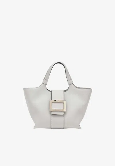 Roger Vivier Mini Belle Vivier Tote Bag In Gray