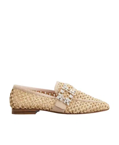 Roger Vivier Mini Broche Vivier Buckle Loafers In Nude