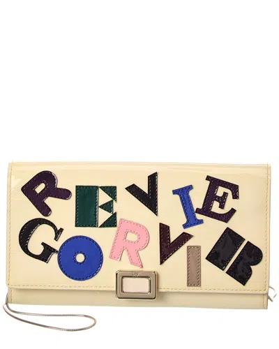 Roger Vivier Mini Buckle Patent Wallet On Chain In Neutral