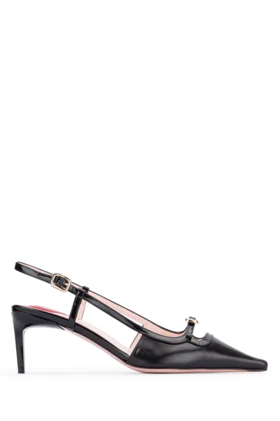 Roger Vivier Mini Buckle Sling Back Dec 55 In Black