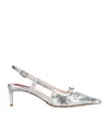 Roger Vivier Small Buckle Slingback Pumps In Silver