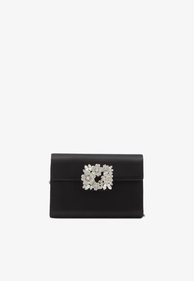 Roger Vivier Mini Efflorescence Satin Clutch Bag