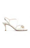 Roger Vivier Mini Flower Strass Sandal 65 In White
