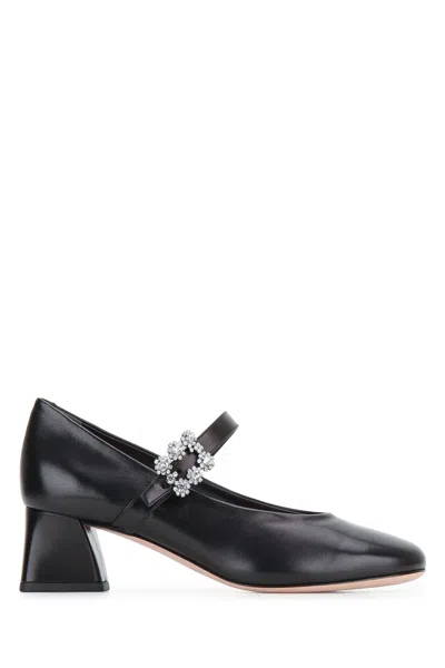 Roger Vivier Mini Flowers Babies 45 In Black