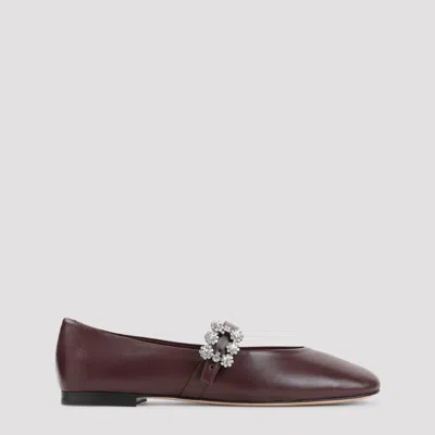 Roger Vivier Mini Flowers Crystal-embellished Ballerina Flats In Red