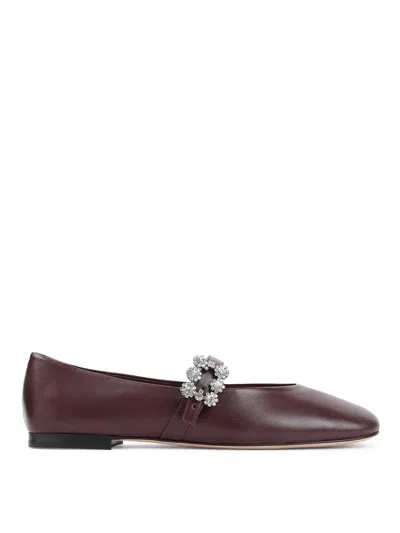 Roger Vivier Efflorescence Strap Ballet Flats In Nappa Leather In Animal Print