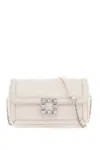 Roger Vivier Mini Leather Très Vivier Bucket Bag In White