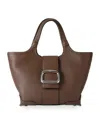 Roger Vivier Mini Choc Tote Bag In Brown