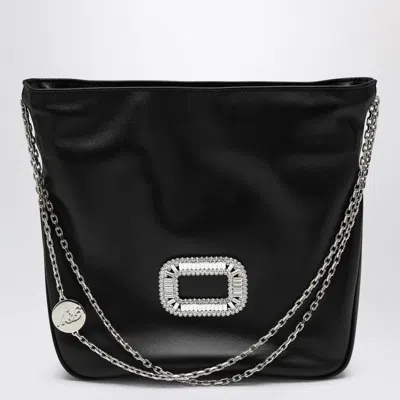 Roger Vivier Mini Pilgrim Black Leather Bag Women