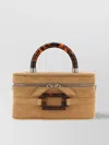 Roger Vivier Belle Vivier Vanity Mini Buckled Suede Clutch In Brown