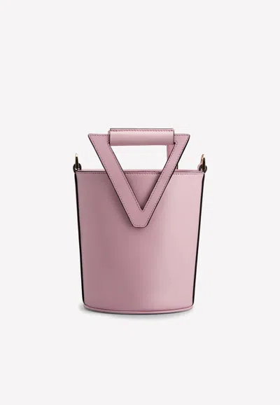 Roger Vivier Mini Rv Bucket Bag In Leather In Pink