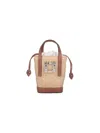 Roger Vivier Mini Shoulder Bag With Raffia Body In Neutral