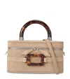 Roger Vivier Belle Vivier Vanity Mini Buckled Suede Clutch In Neutral