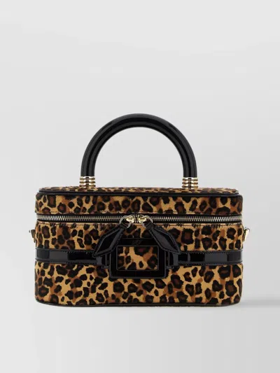 Roger Vivier Mini Top Handle Vanity Handbag In Black