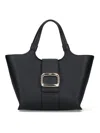 Roger Vivier Mini Tote Bag With Iconic Gold Buckle In Black