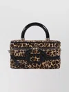 Roger Vivier Natural Black Patent Leather Belle Vivier Vanity Mini Bag In Animal Print