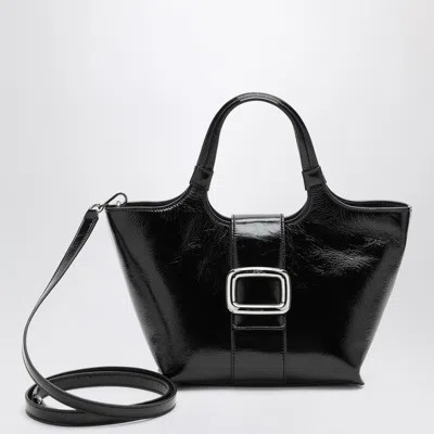 Roger Vivier Mini Viv'' Choc Black Leather Shopping Bag