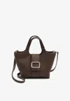 Roger Vivier Mini Choc Tote Bag In Brown