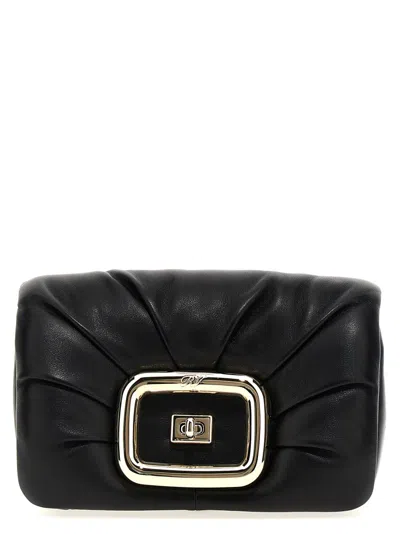 Roger Vivier 'mini Viv' Choc' Crossbody Bag In Black