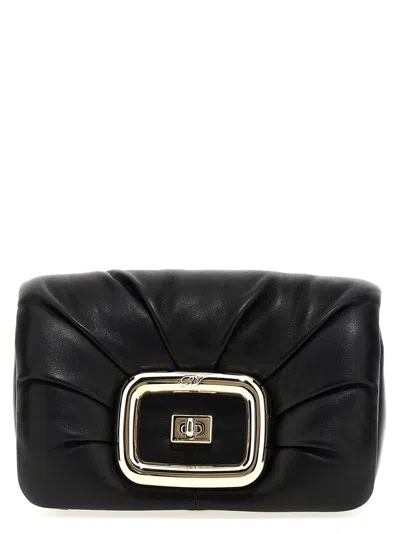 Roger Vivier 'mini Viv' Choc' Crossbody Bag In Black
