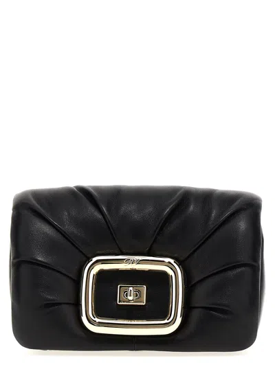 Roger Vivier Black Viv Choc Mini Bag In Leather