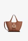 Roger Vivier Mini Viv' Choc Tote Bag In Leather