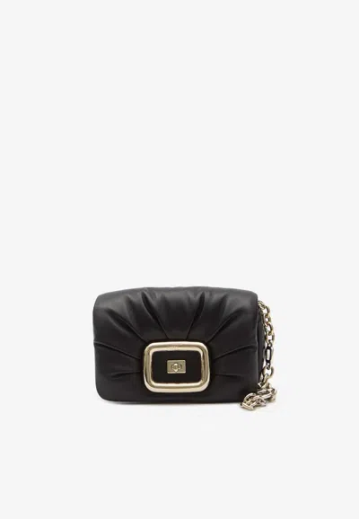 Roger Vivier Mini Viv' Choc Shoulder Bag In Black