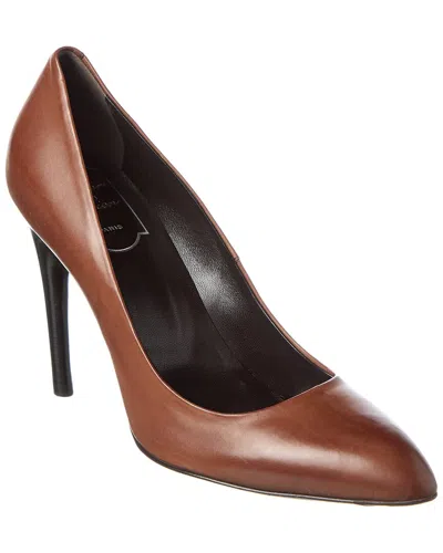 Roger Vivier Miss Viv Leather Pump In Brown