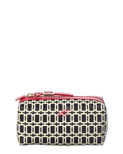 Roger Vivier Miss X Coated Canvas & Leather Pouch In Black