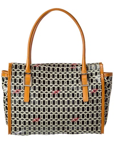 Roger Vivier Miss X Small Leather-trim Tote In Black