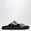 Roger Vivier Slidy Viv Black Slides In Animal Print