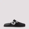 Roger Vivier Minimalist Black Flats With Rounded Toe And Low-profile Sole In Black