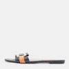 Roger Vivier Multicolor Leather Vivier Flat Slides In Multi