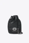 Roger Vivier Pilgrim Chain Strap Bucket Bag Rectangular In Black