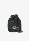 Roger Vivier Pilgrim Chain Strap Bucket Bag Rectangular In Black