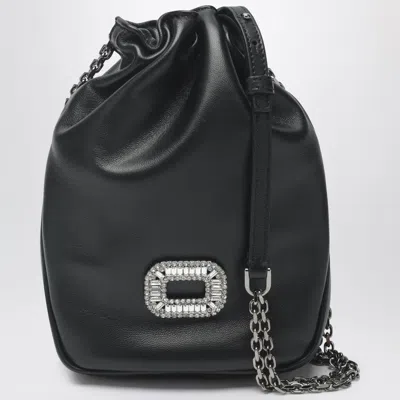 ROGER VIVIER ROGER VIVIER NANO PILGRIM BAG IN BLACK LEATHER