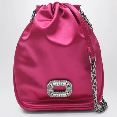 Roger Vivier Nano Pilgrim Bag In Fuchsia Satin In Pink