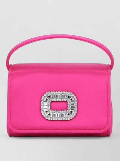 Roger Vivier Nano Shoulder Bag Satin Buckle Handle In Pink