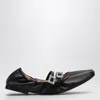 Roger Vivier Black Nappa Ballerina With Straps In Black