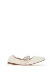 Roger Vivier "nappa Ballet Flats With Strass Buck In White