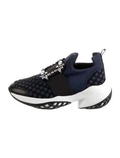 Pre-owned Roger Vivier Neoprene Graphic Print Sneakers In Blue