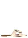 Roger Vivier 5mm New Metal Buckle Leather Slides In White