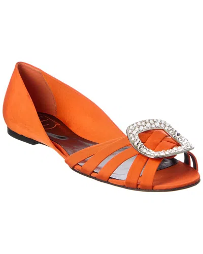Roger Vivier New Open Toe Gigi Grosgrain Flat