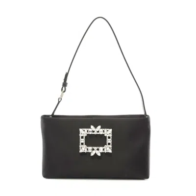 Roger Vivier Nightlily Brooch Handbag Black