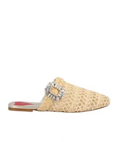 Roger Vivier Mules In Raffia In Beige