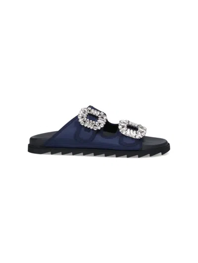 Roger Vivier Open-toe Sandals With Adjustable Straps In Blue