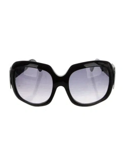 Pre-owned Roger Vivier Oversize Gradient Sunglasses In Black